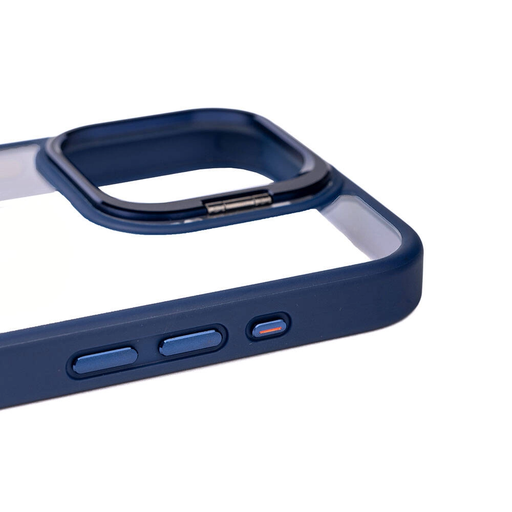 iPhone Uyumlu 15 Pro Max Kılıf Kamera Lens Korumalı Standlı Zore Klon Lensli Kapak