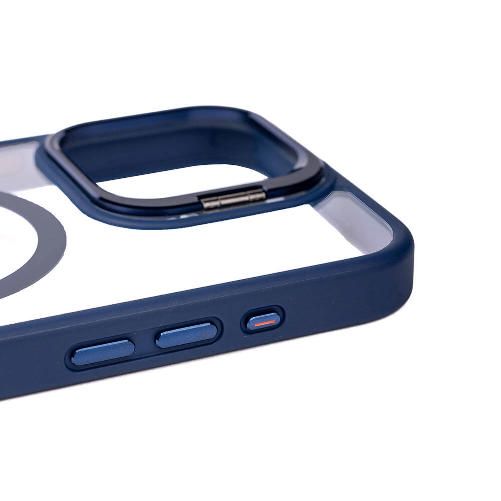 iPhone Uyumlu 15 Pro Kılıf M-safe Şarj Özellikli Standlı Zore M-safe Klon Lensli Kapak