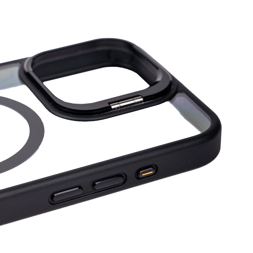 iPhone Uyumlu 15 Pro Max Kılıf M-safe Şarj Özellikli Standlı Zore M-safe Klon Lensli Kapak