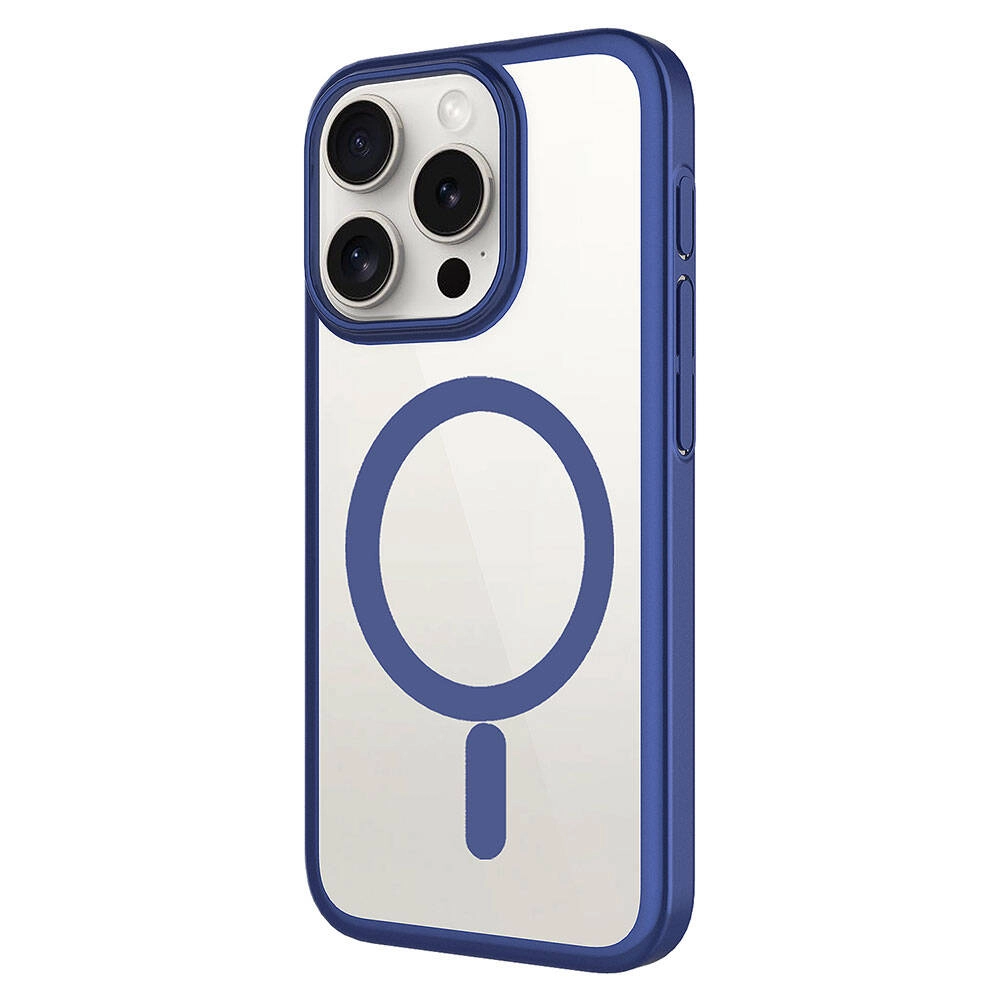 iPhone Uyumlu 15 Pro Max Kılıf Wireless Şarj Özellikli Sert PC Zore Mat Riksos M-safe Kapak