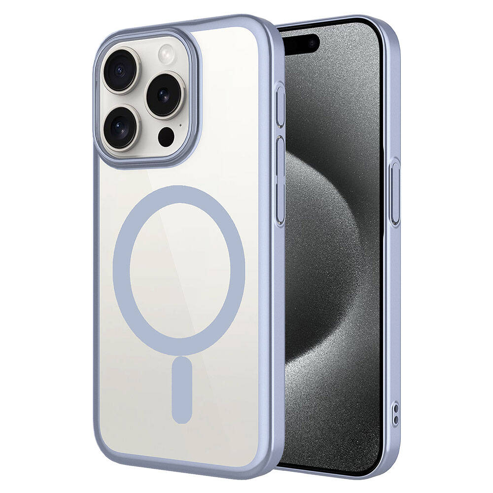 iPhone Uyumlu 15 Pro Max Kılıf Wireless Şarj Özellikli Sert PC Zore Mat Riksos M-safe Kapak