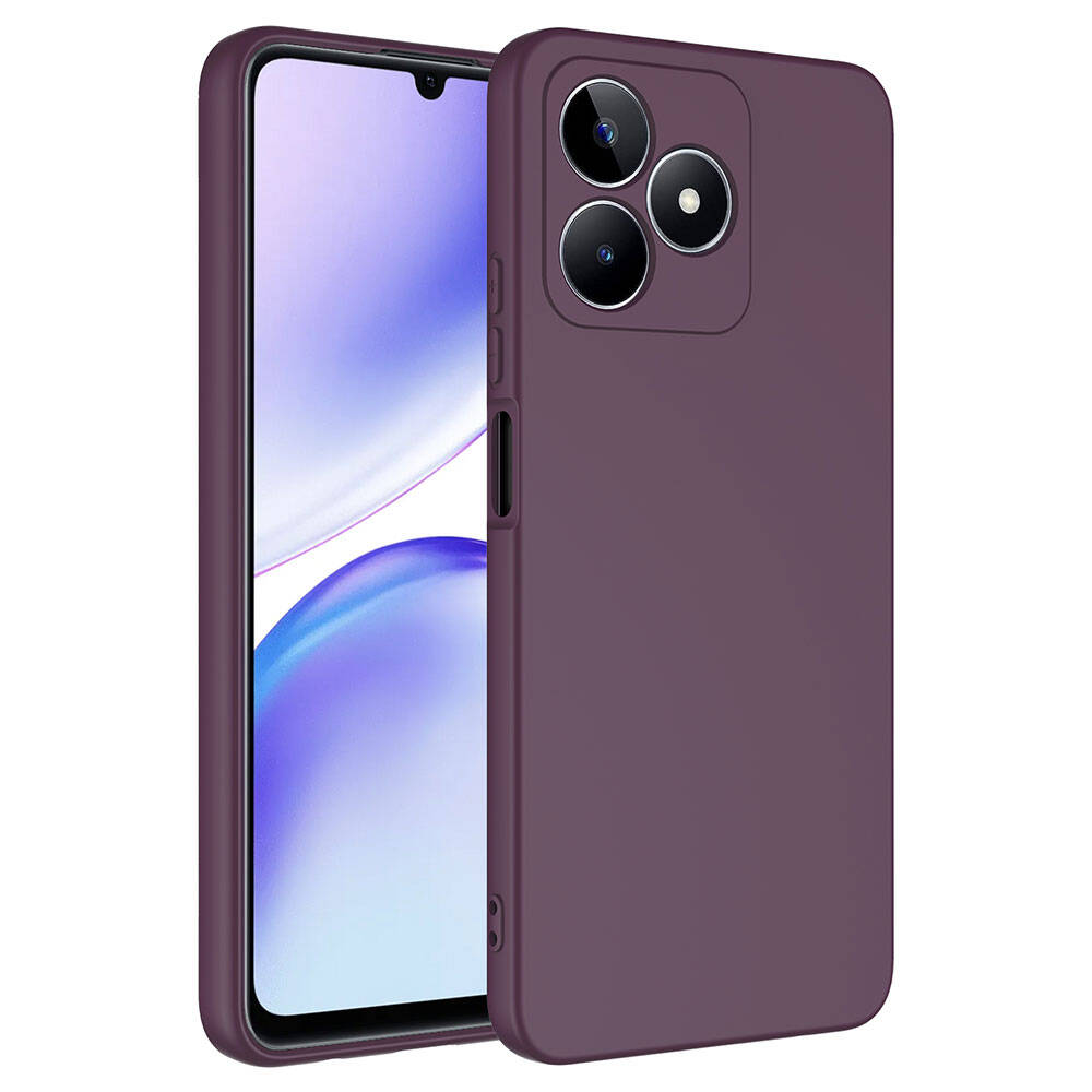 Realme C53 Kılıf Zore Mara Lansman Kapak-Koyu mor