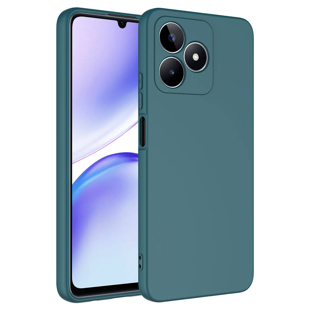 Realme C53 Kılıf Zore Mara Lansman Kapak-Koyu yeşil