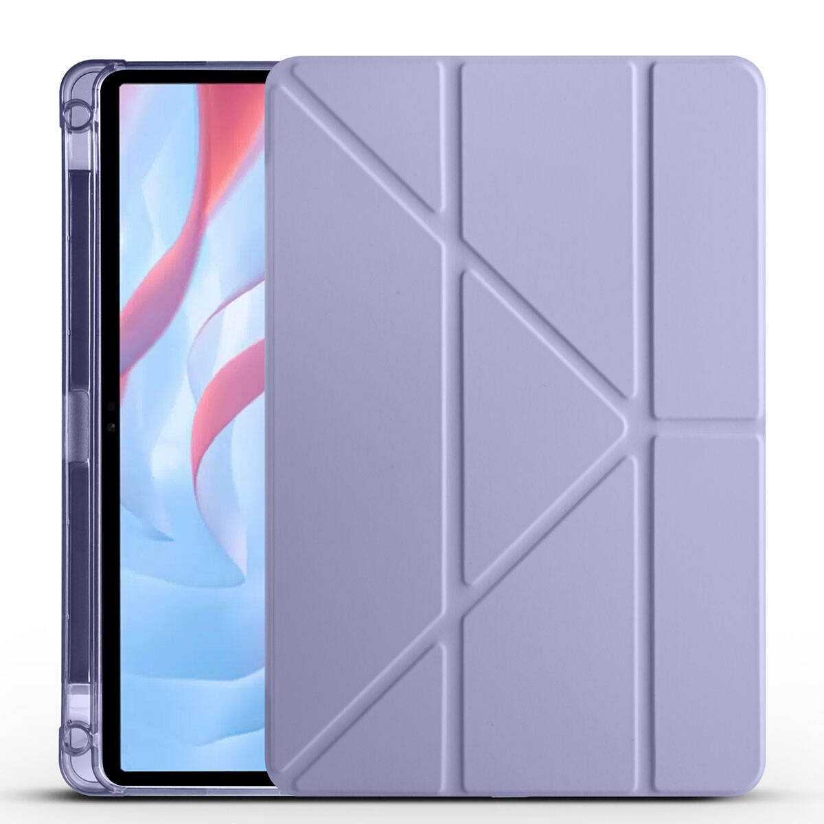 Huawei Uyumlu Honor Pad X9 11.5’ Kılıf Zore Tri Folding Kalem Bölmeli Standlı Kılıf-Mor