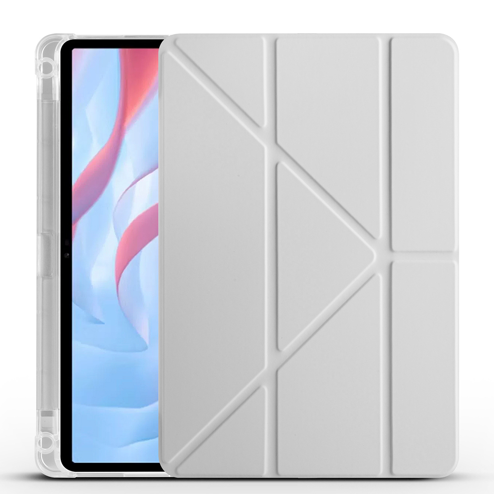 Huawei Uyumlu Honor Pad X8 Pro 11.5’ Kılıf Zore Tri Folding Kalem Bölmeli Standlı Kılıf-Gri