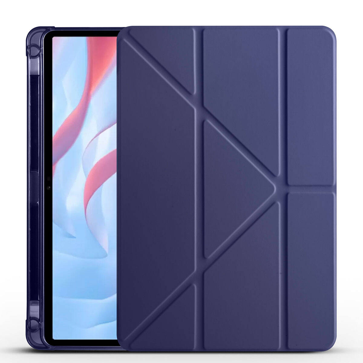 Huawei Uyumlu Honor Pad X8 Pro 11.5’ Kılıf Zore Tri Folding Kalem Bölmeli Standlı Kılıf-Lacivert