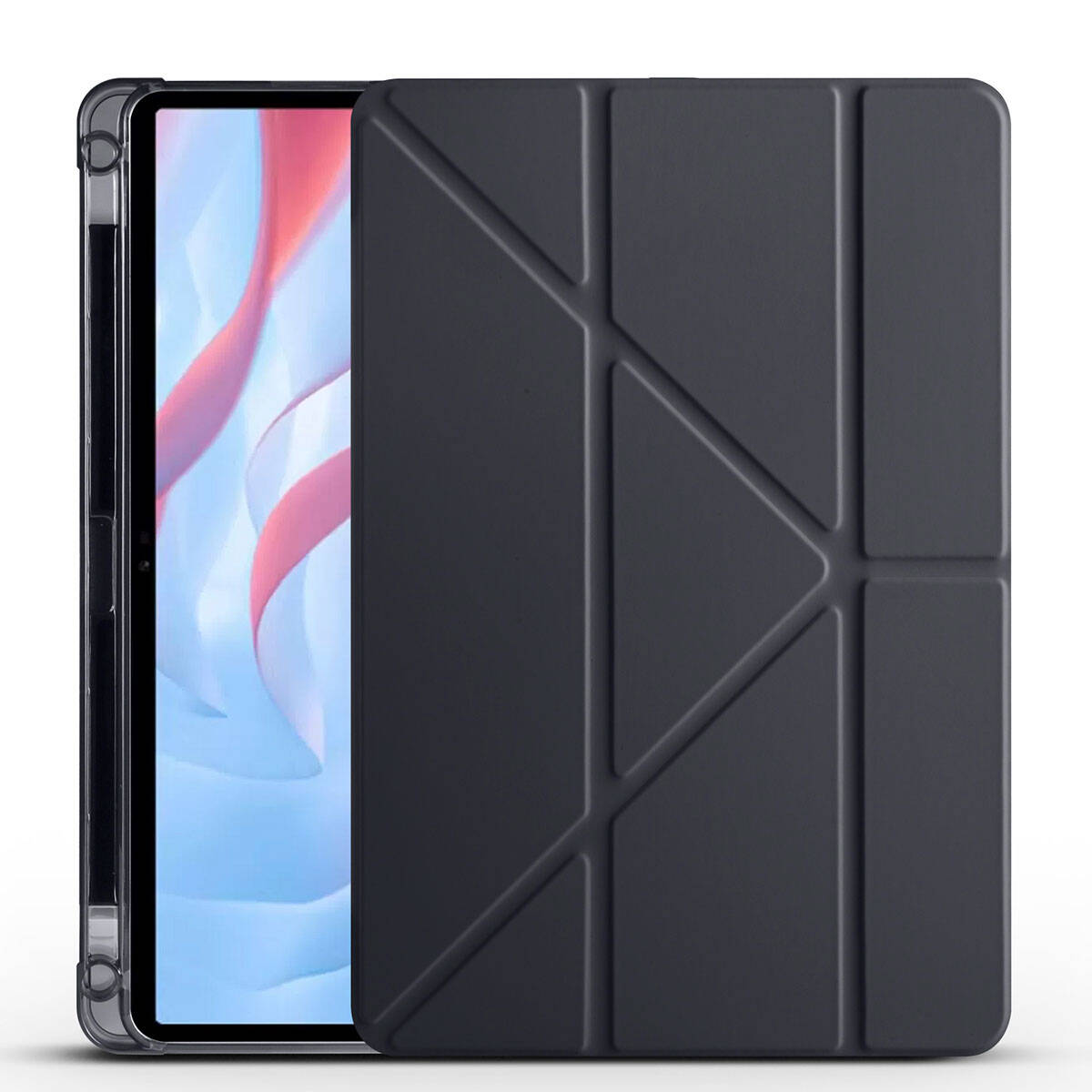 Huawei Uyumlu Honor Pad X8 Pro 11.5’ Kılıf Zore Tri Folding Kalem Bölmeli Standlı Kılıf-Siyah