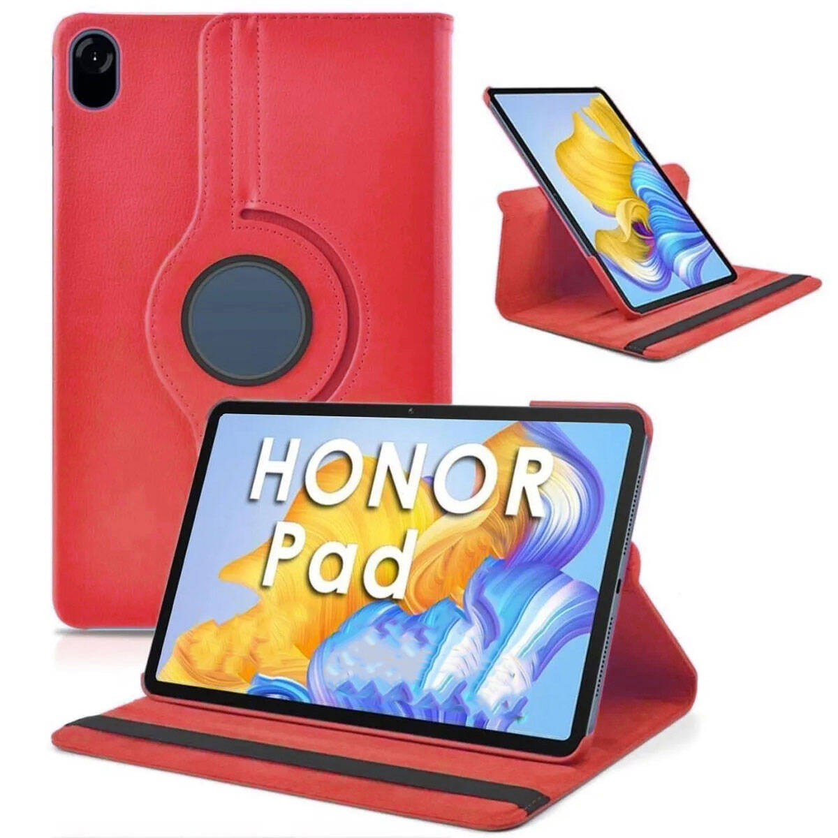 Huawei Uyumlu Honor Pad X9 11.5’ Zore Dönebilen Standlı Kılıf-Kırmızı
