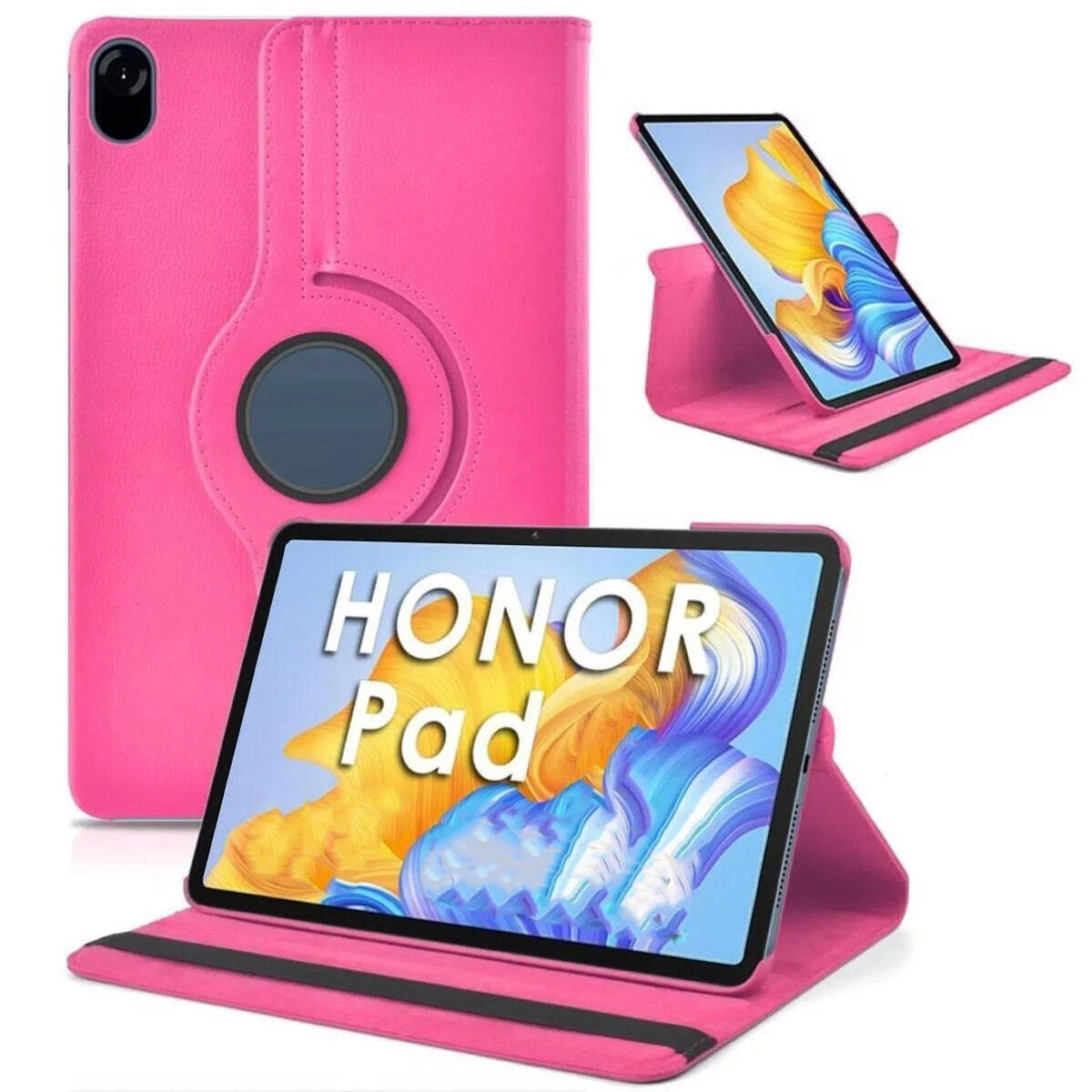 Huawei Uyumlu Honor Pad X8 Pro 11.5’ Zore Dönebilen Standlı Kılıf-Pembe koyu