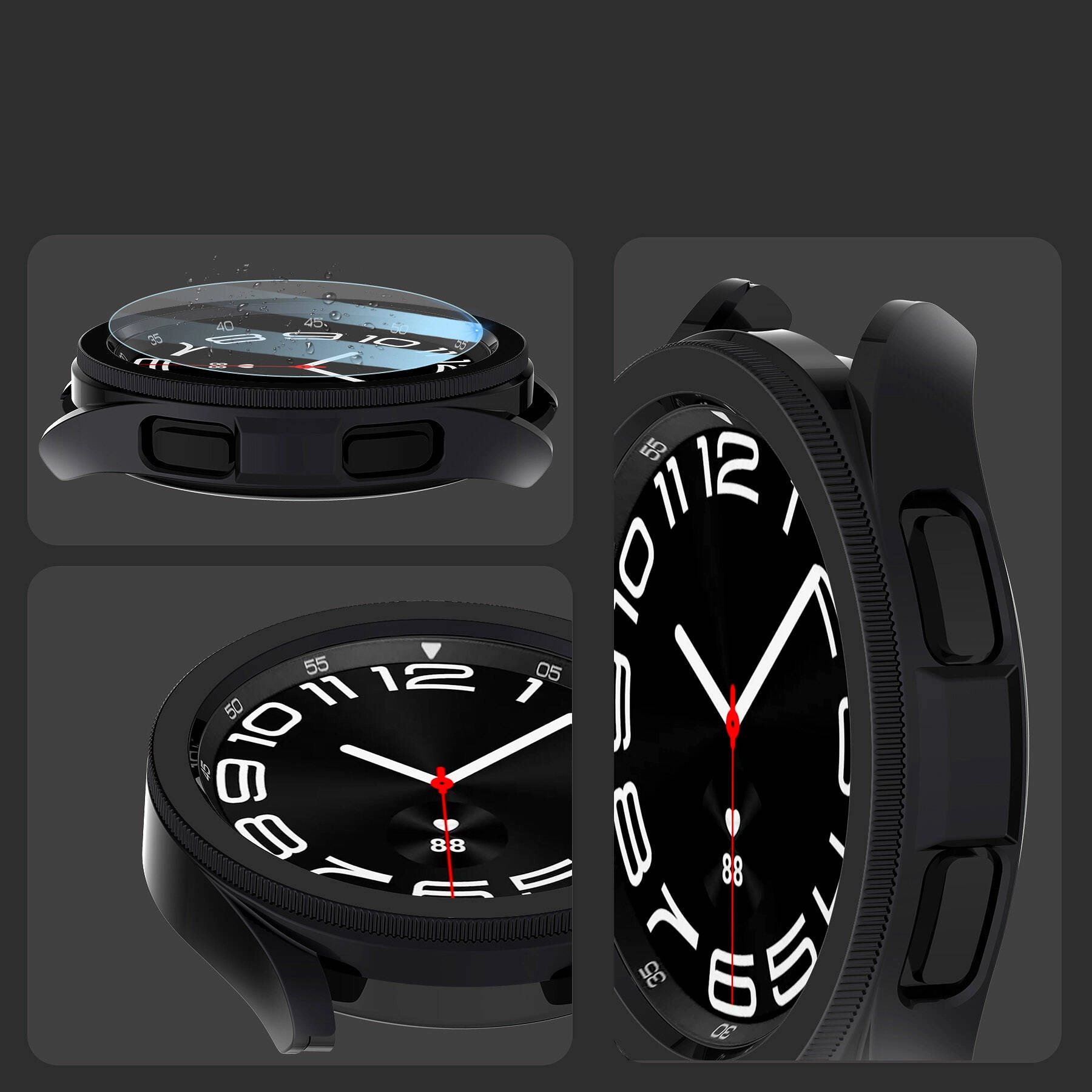 Galaxy Uyumlu Watch 6 Classic 43mm Sert PC Kasa ve Ekran Koruyucu Zore Watch Gard 29
