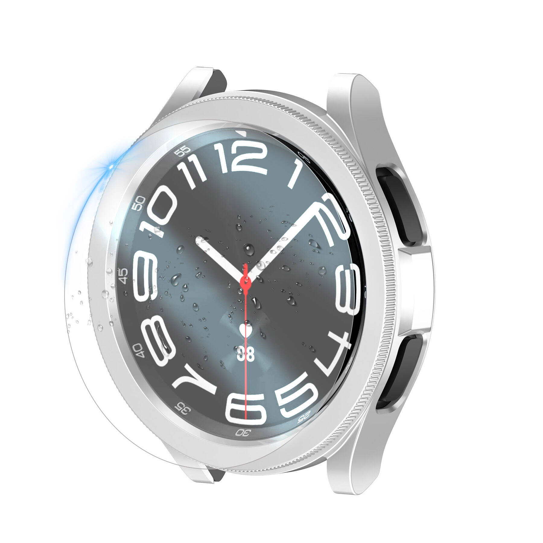 Galaxy Uyumlu Watch 6 Classic 43mm Sert PC Kasa ve Ekran Koruyucu Zore Watch Gard 29-Beyaz