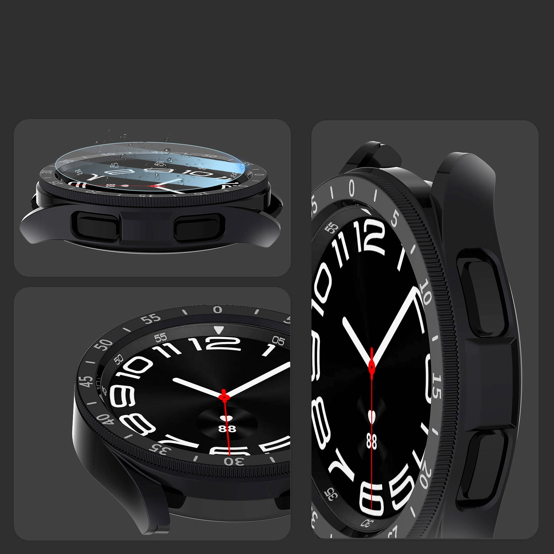Galaxy Uyumlu Watch 6 Classic 43mm Sert PC Kasa ve Ekran Koruyucu Zore Sport Watch Gard 29