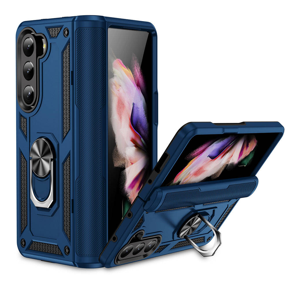 Galaxy Uyumlu Z Fold 5 Kılıf Zore Vega Kapak-Mavi