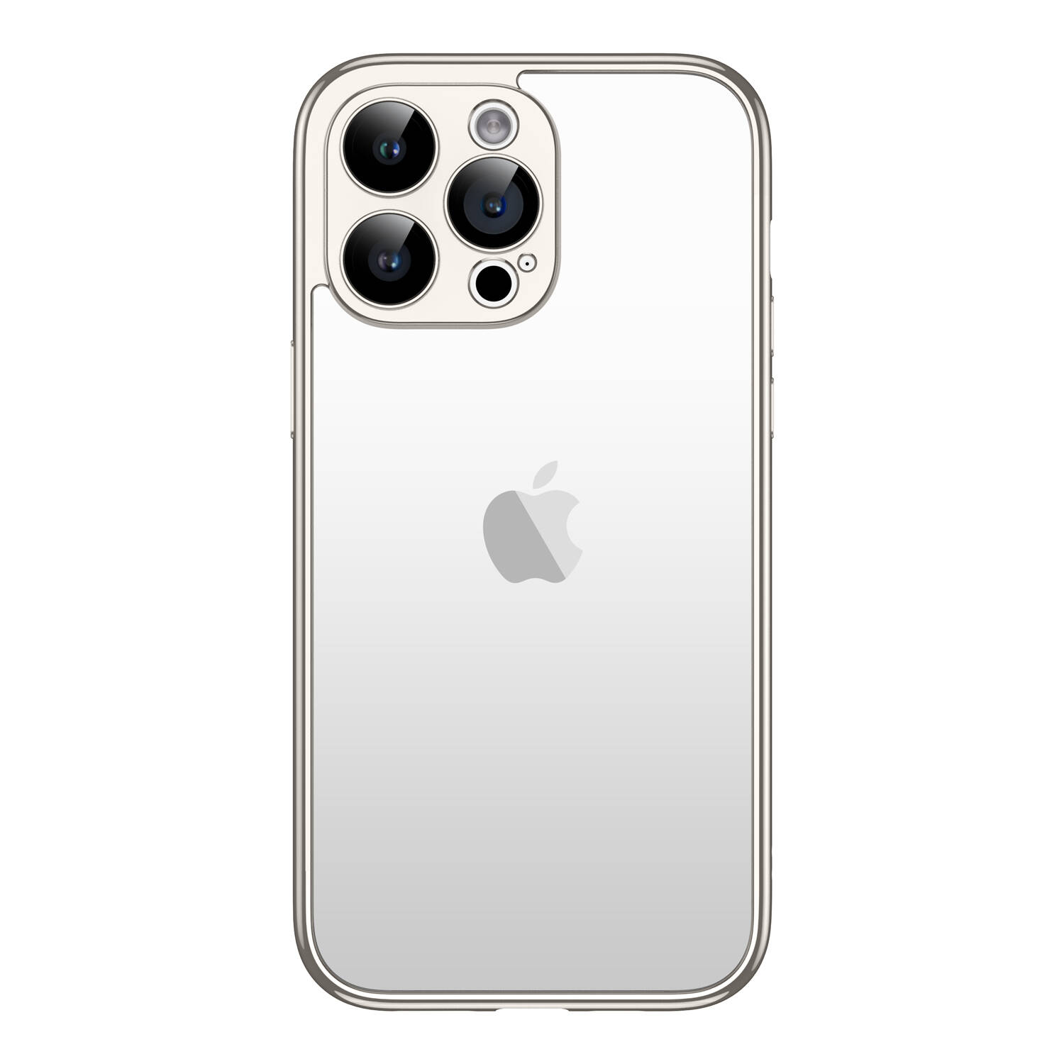 iPhone Uyumlu 15 Pro Max Kılıf Zore Kamera Korumalı Bontez Bumper-Titanyum