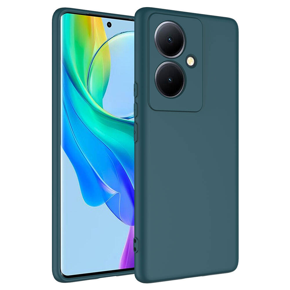 Vivo V29 Lite 5G Kılıf Zore Mara Lansman Kapak-Koyu yeşil
