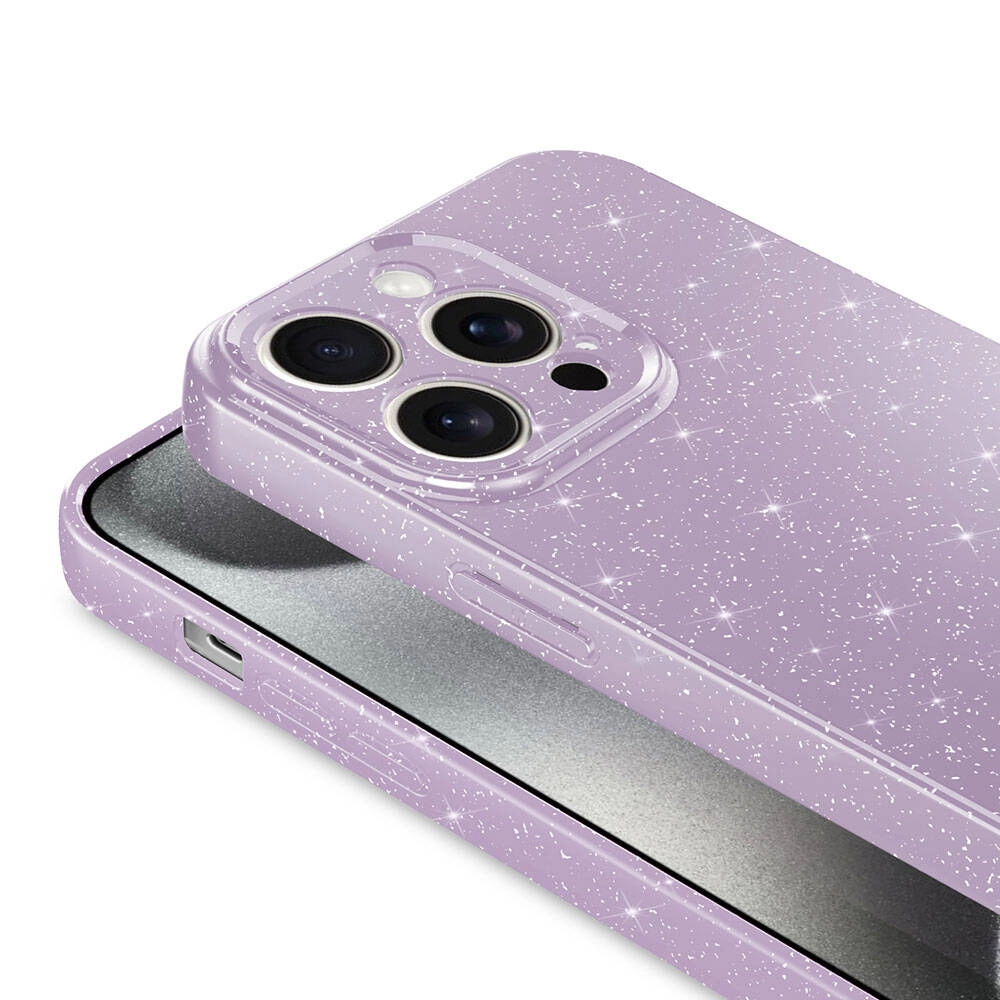 iPhone Uyumlu 15 Pro Kılıf Kamera Korumalı Simli Lüks Zore Koton Kapak
