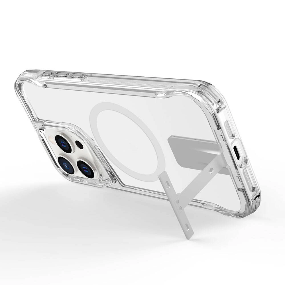 iPhone Uyumlu 15 Pro Kılıf M-safe Şarj Özellikli Zore T-Max Standlı Kapak