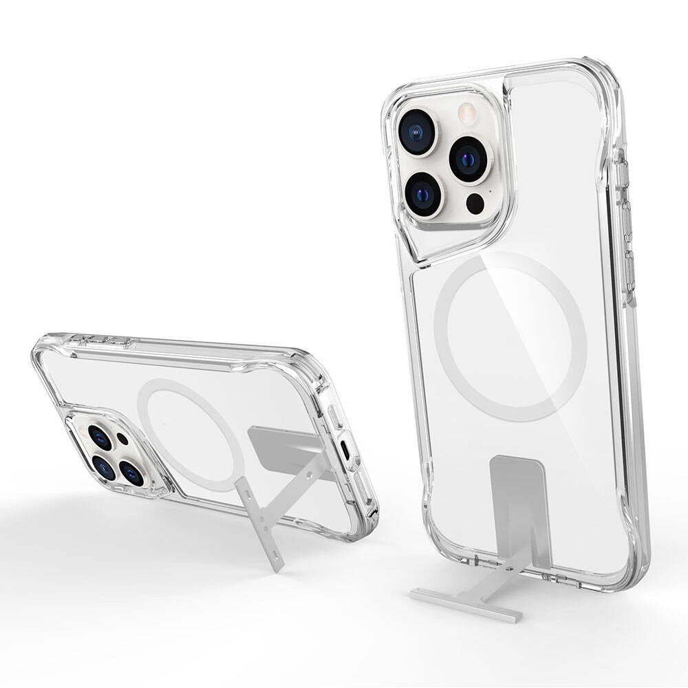 iPhone Uyumlu 15 Pro Kılıf M-safe Şarj Özellikli Zore T-Max Standlı Kapak