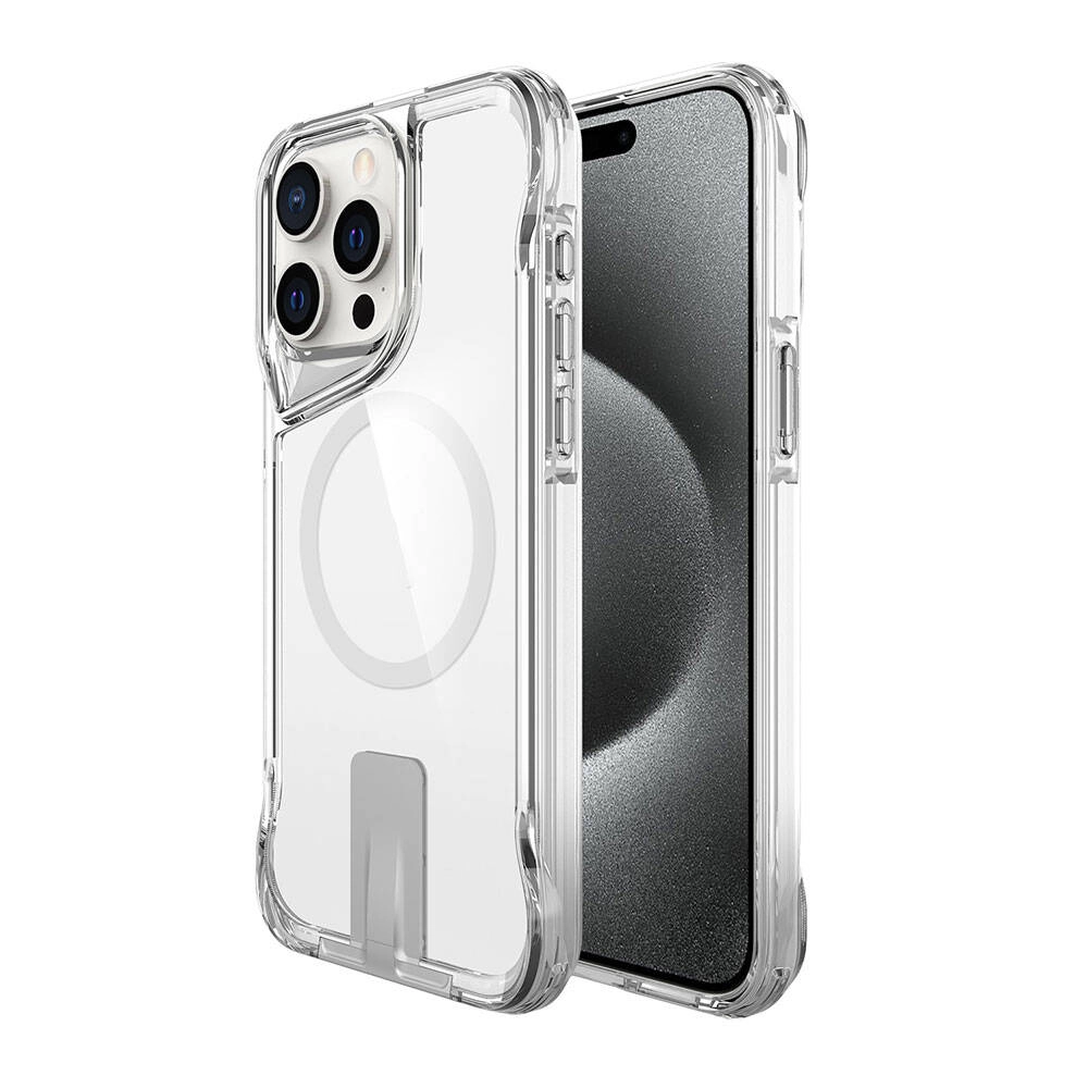iPhone Uyumlu 15 Pro Max Kılıf M-safe Şarj Özellikli Zore T-Max Standlı Kapak
