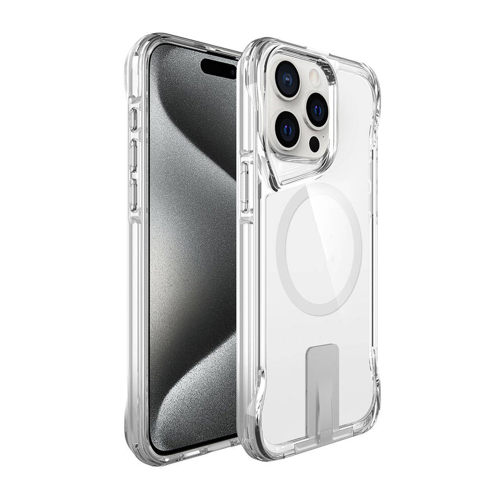 iPhone Uyumlu 15 Pro Max Kılıf M-safe Şarj Özellikli Zore T-Max Standlı Kapak