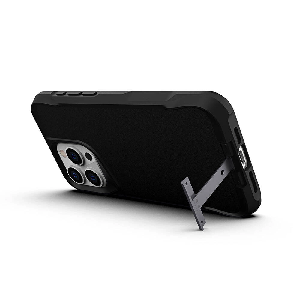 iPhone Uyumlu 15 Pro Kılıf Zore Airbag Kenarlı T-Max Mat Standlı Kapak