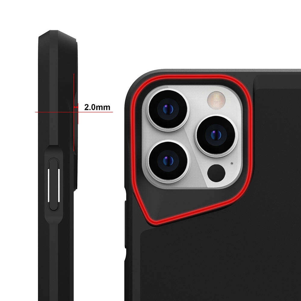 iPhone Uyumlu 15 Pro Kılıf Zore Airbag Kenarlı T-Max Mat Standlı Kapak