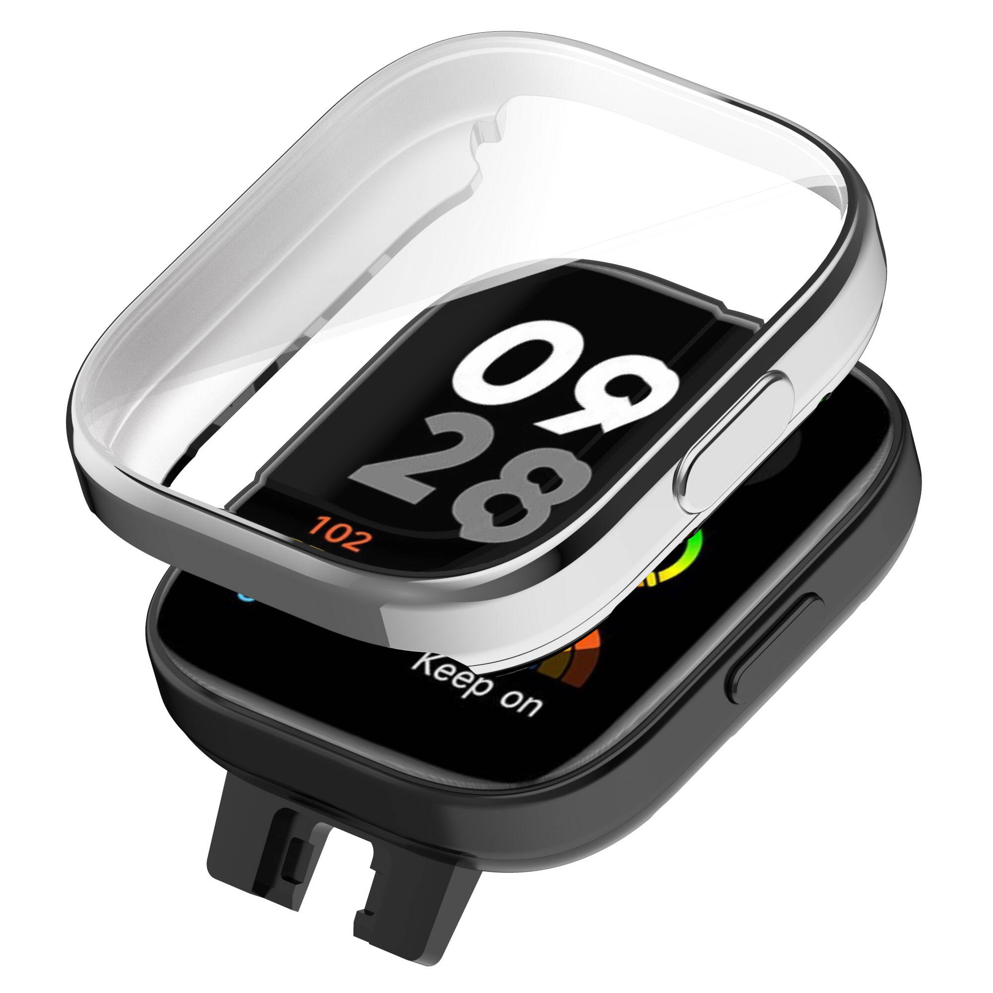 Xiaomi Uyumlu  Redmi Watch 3 360 Derece Korumalı Kasa ve Ekran Koruyucu Zore Watch Gard 30-Gümüş