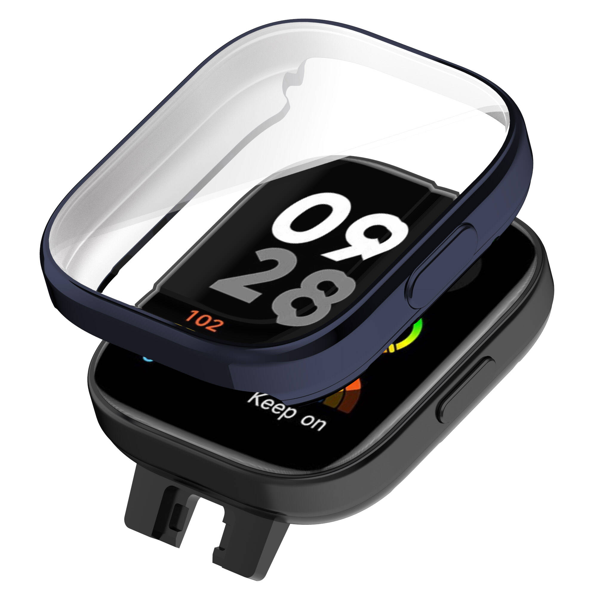 Xiaomi Uyumlu  Redmi Watch 3 360 Derece Korumalı Kasa ve Ekran Koruyucu Zore Watch Gard 30-Lacivert