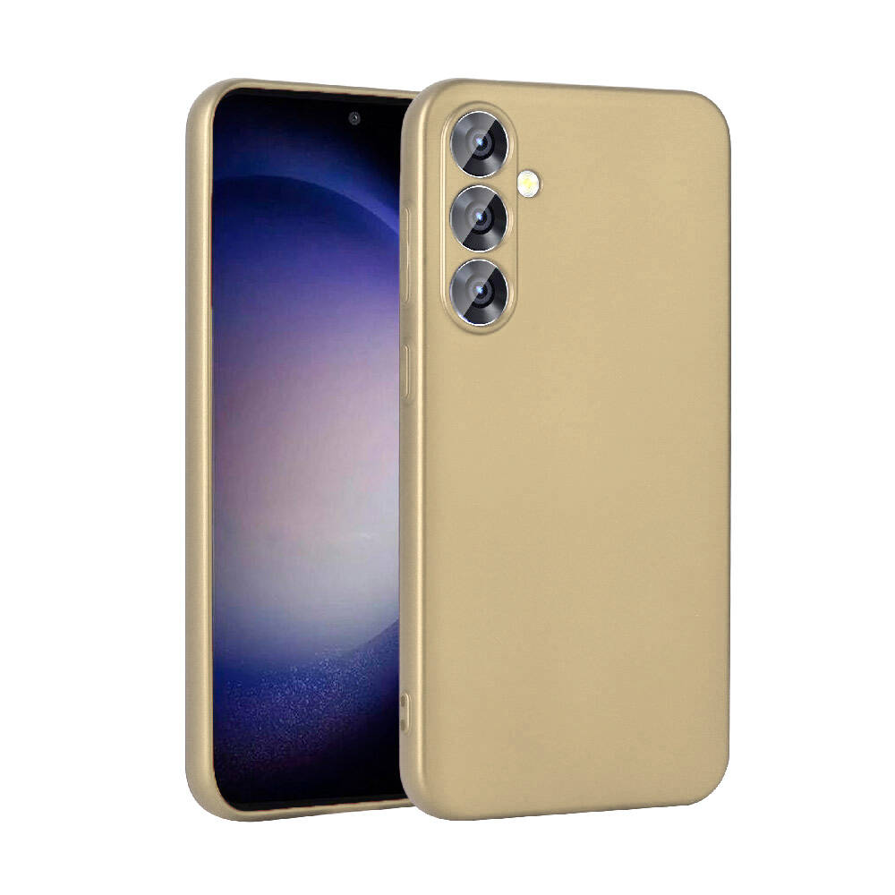 Galaxy Uyumlu S23 FE Kılıf Zore Premier Silikon Kapak-Gold