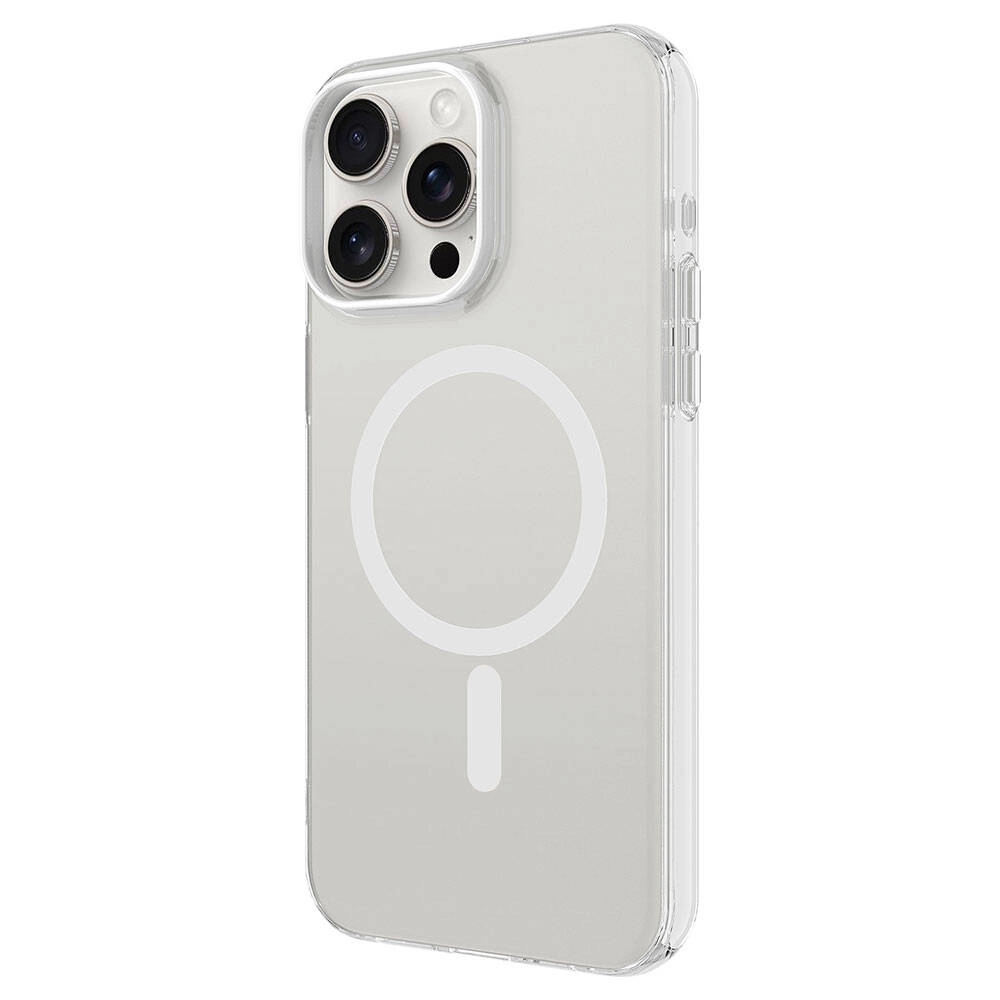 iPhone Uyumlu 15 Pro Max Kılıf Zore M-safe Şarj Özellikli Buzlu Transparan C-Pro Sert Kapak