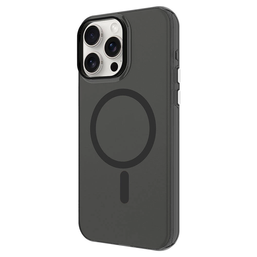 iPhone Uyumlu 15 Pro Max Kılıf Zore M-safe Şarj Özellikli Buzlu Transparan C-Pro Sert Kapak