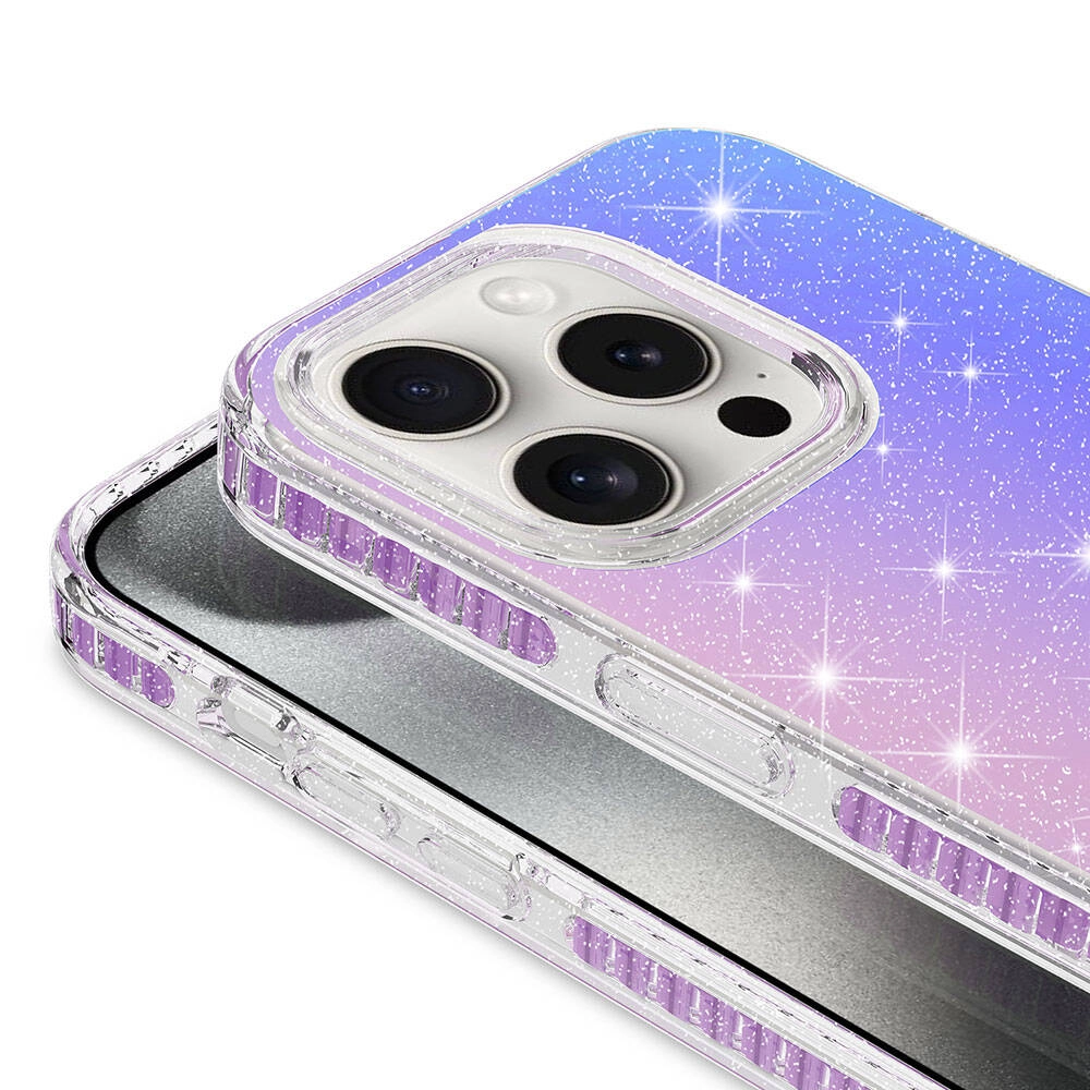 iPhone Uyumlu 15 Pro Max Kılıf Parlak Renk Geçişli Zore Velle Kapak