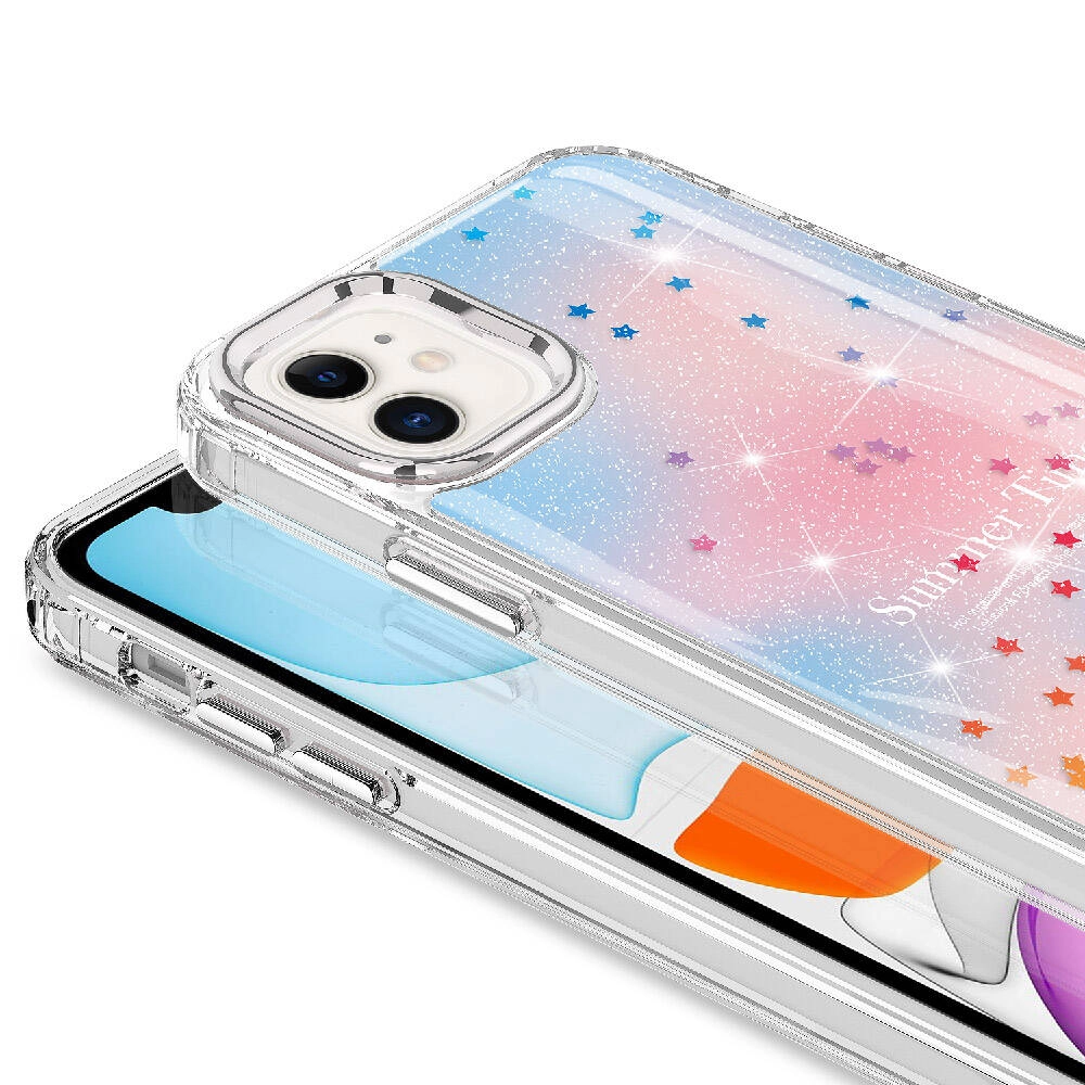 iPhone Uyumlu 11 Kılıf Simli Desenli Parlak Zore Task Kapak