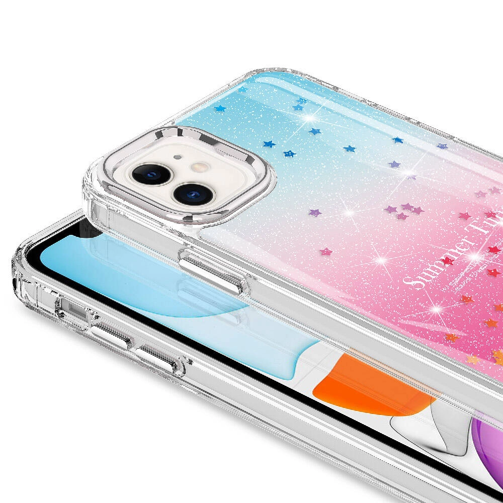 iPhone Uyumlu 11 Kılıf Simli Desenli Parlak Zore Task Kapak