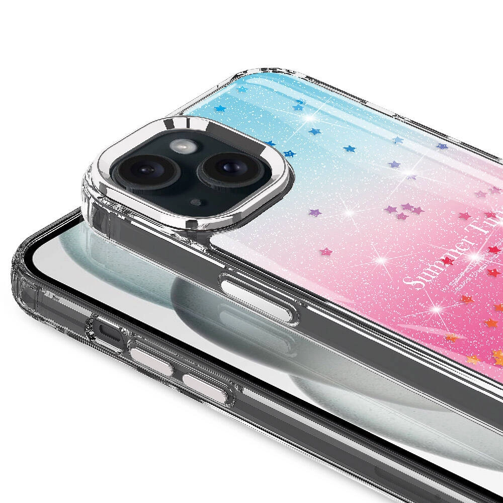 iPhone Uyumlu 13 Kılıf Simli Desenli Parlak Zore Task Kapak