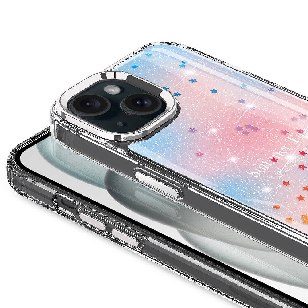 iPhone Uyumlu 15 Plus Kılıf Simli Desenli Parlak Zore Task Kapak