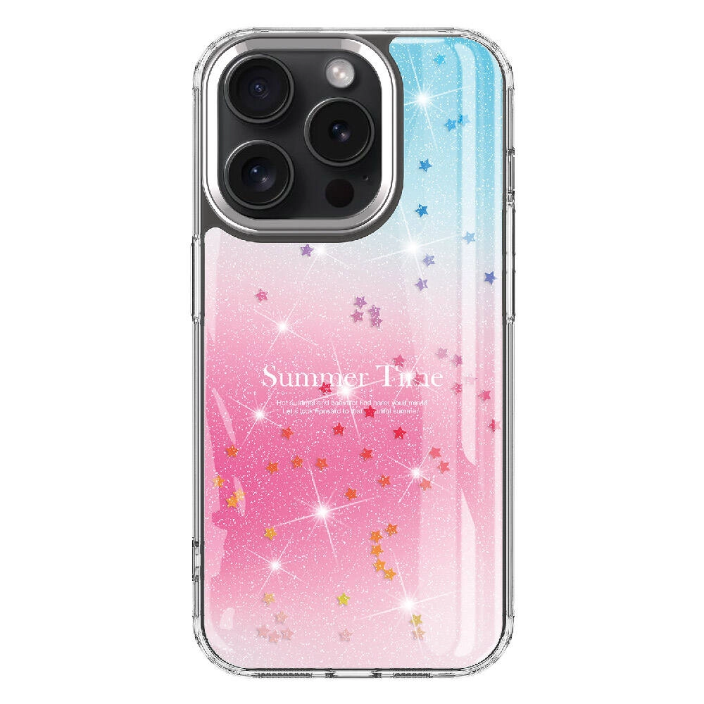 iPhone Uyumlu 15 Pro Kılıf Simli Desenli Parlak Zore Task Kapak