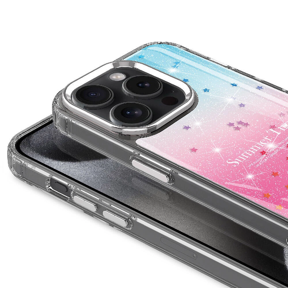iPhone Uyumlu 15 Pro Max Kılıf Simli Desenli Parlak Zore Task Kapak