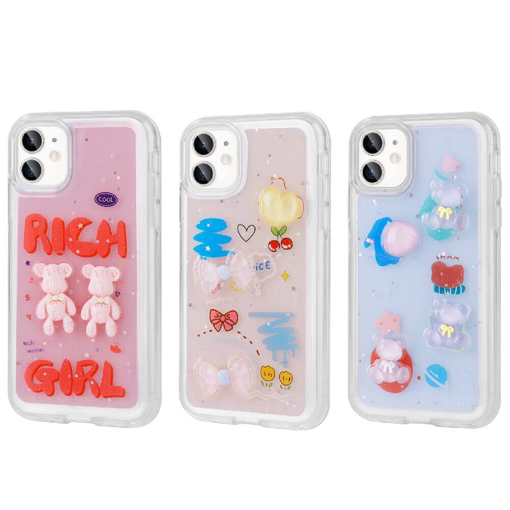 iPhone Uyumlu 11 Kılıf Kabartma Figürlü Parlak Zore Minimini Silikon Kapak