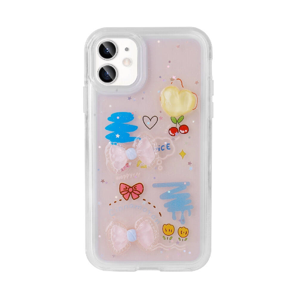 iPhone Uyumlu 11 Kılıf Kabartma Figürlü Parlak Zore Minimini Silikon Kapak