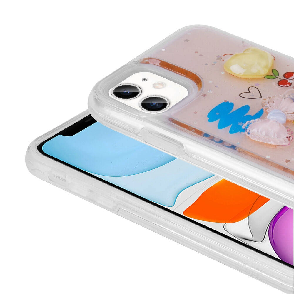 iPhone Uyumlu 11 Kılıf Kabartma Figürlü Parlak Zore Minimini Silikon Kapak