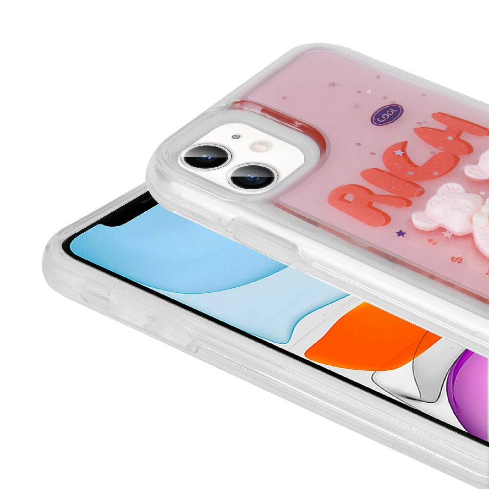 iPhone Uyumlu 11 Kılıf Kabartma Figürlü Parlak Zore Minimini Silikon Kapak