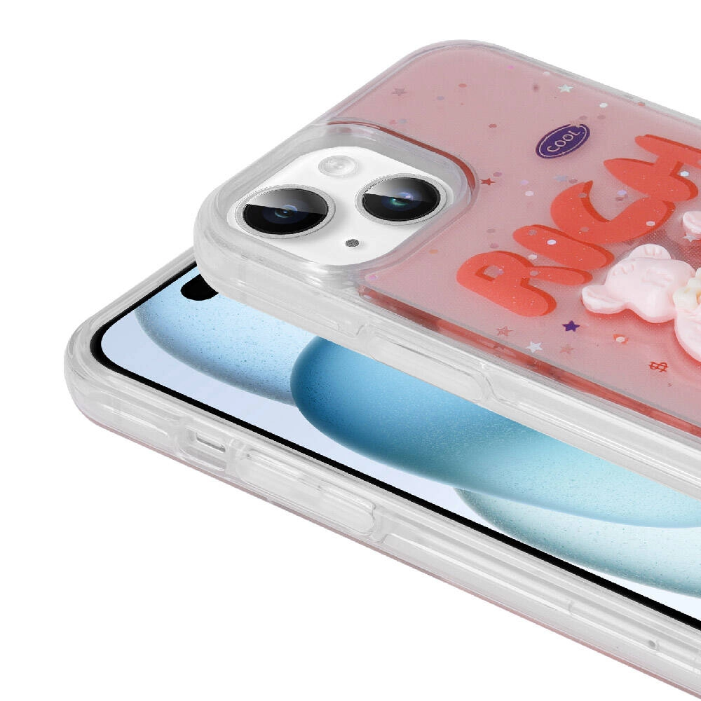 iPhone Uyumlu 13 Kılıf Kabartma Figürlü Parlak Zore Minimini Silikon Kapak