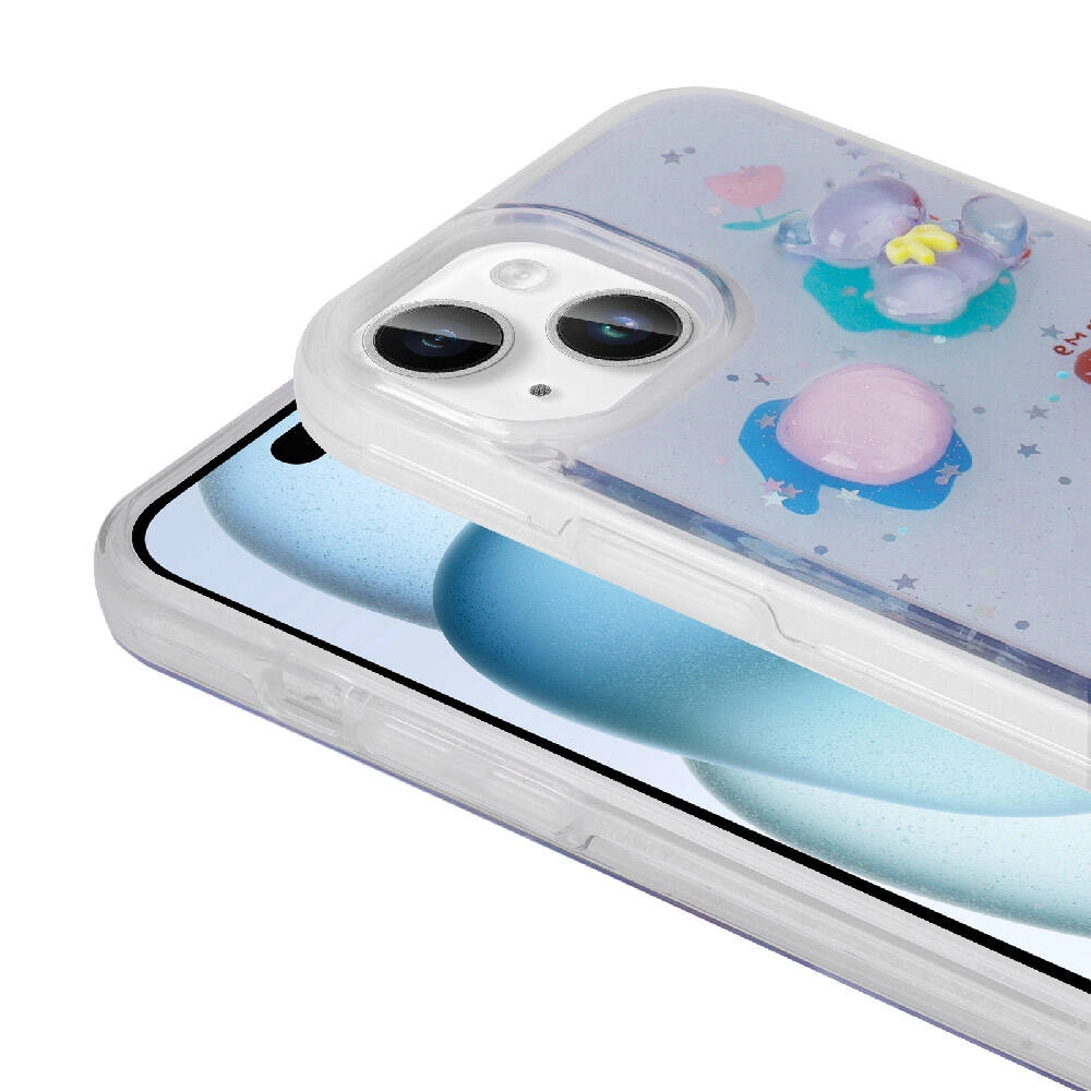 iPhone Uyumlu 15 Kılıf Kabartma Figürlü Parlak Zore Minimini Silikon Kapak