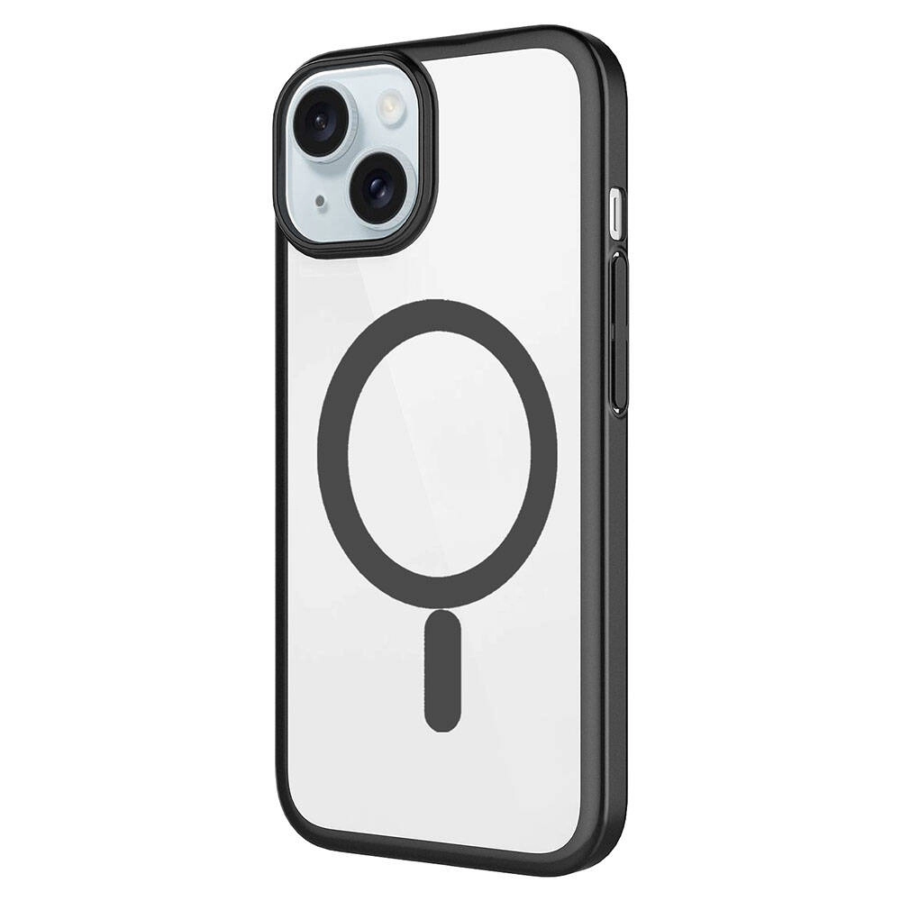 iPhone Uyumlu 15 Kılıf Wireless Şarj Özellikli Sert PC Zore Mat Riksos M-safe Kapak