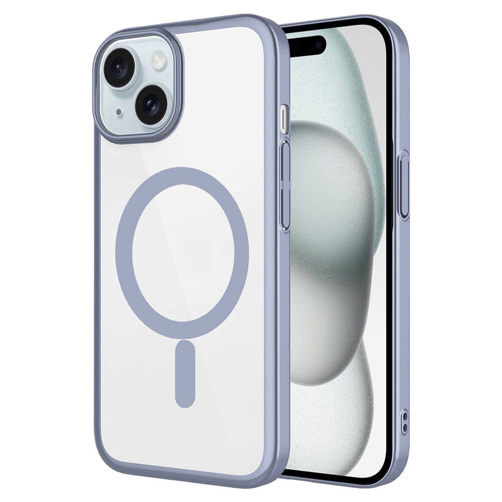 iPhone Uyumlu 15 Kılıf Wireless Şarj Özellikli Sert PC Zore Mat Riksos M-safe Kapak