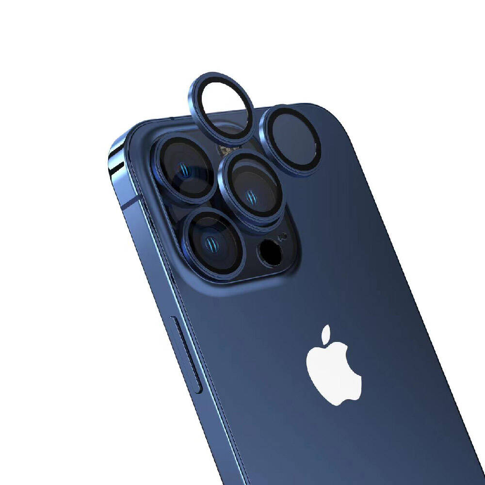 iPhone Uyumlu 15 Pro Max Zore Safir CL-15 Parmak İzi Bırakmayan Anti-Reflective Kamera Lens Koruyucu-Midnight