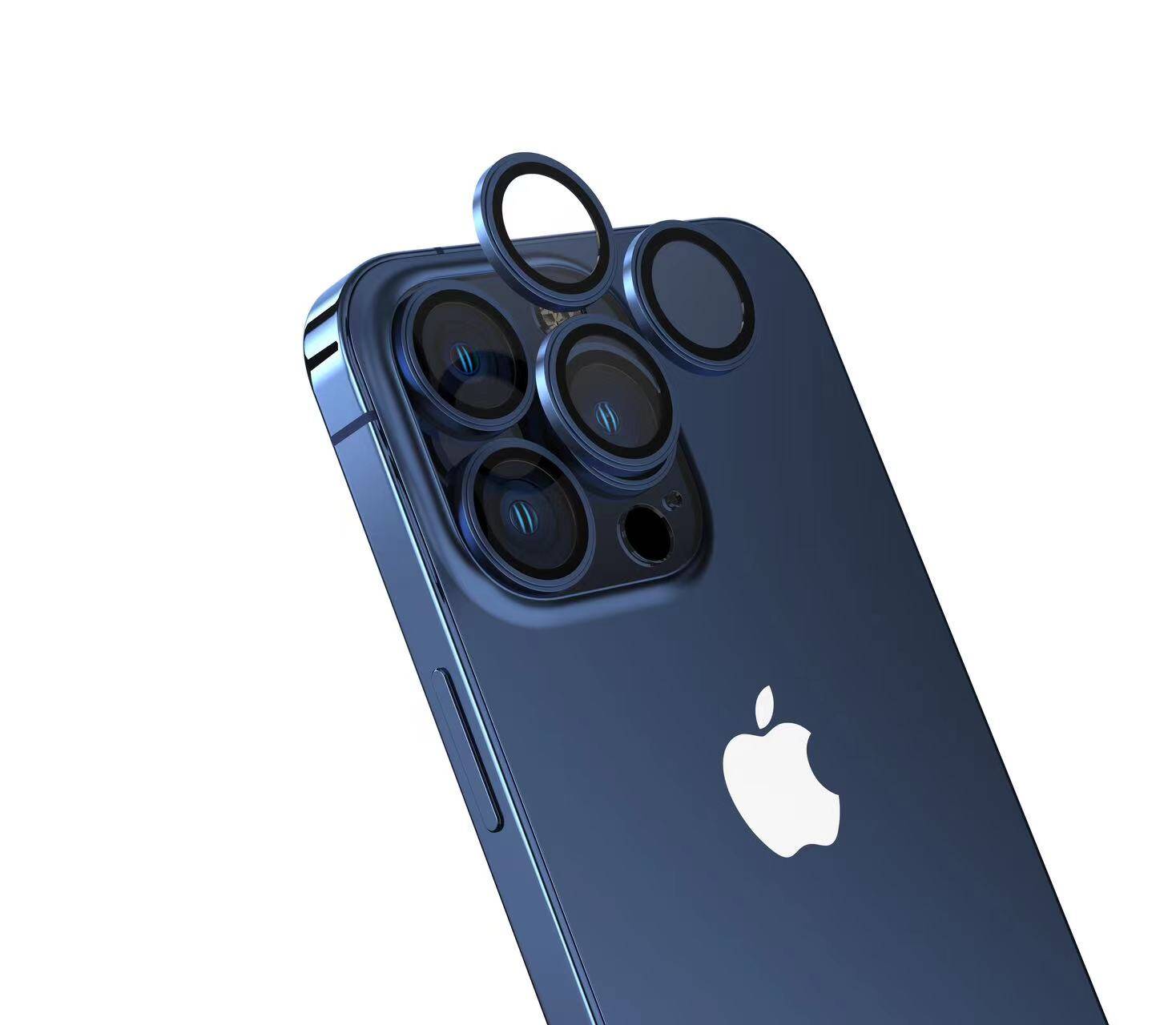 iPhone Uyumlu 15 Pro Zore Safir CL-15 Parmak İzi Bırakmayan Anti-Reflective Kamera Lens Koruyucu-Midnight