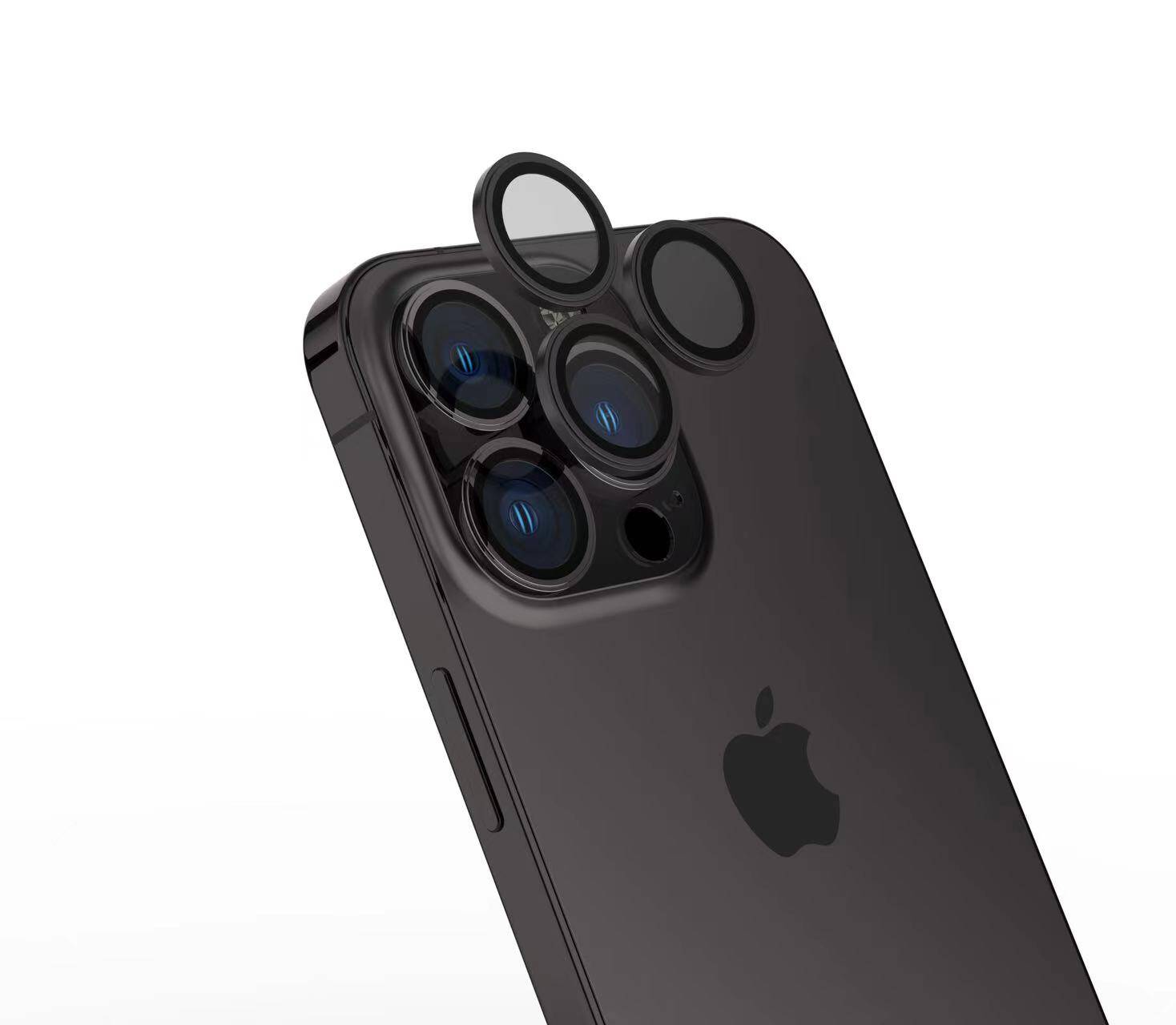 iPhone Uyumlu 15 Pro Zore Safir CL-15 Parmak İzi Bırakmayan Anti-Reflective Kamera Lens Koruyucu-Siyah