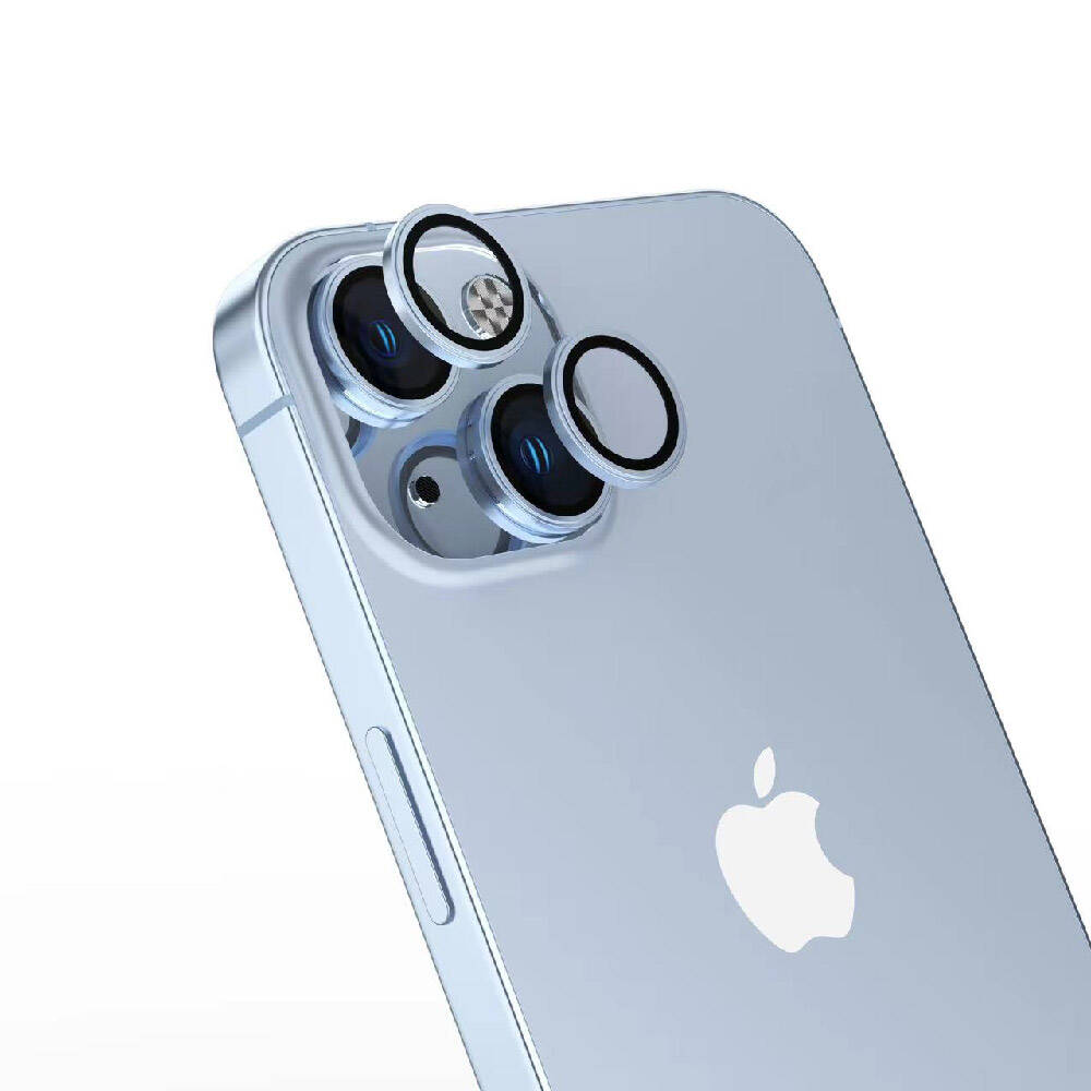 iPhone Uyumlu 15 Zore Safir CL-15 Parmak İzi Bırakmayan Anti-Reflective Kamera Lens Koruyucu-Mavi